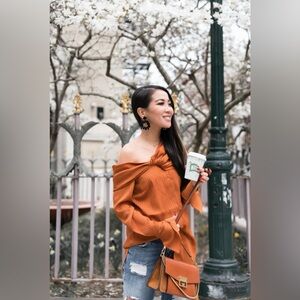 Trouve One-Shoulder Draped Blouse – Size M